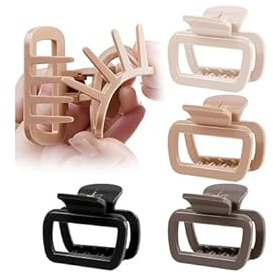 VelvetGlow 4 Pcs Nylon Haarklammern, Flexibel und Bruchsicher, Sichere Kleine Neutrale Haarklammern für Frauen Mit Dünnem Haar, Starker Halt, 2,5-Zoll-Klammern, Perfekte Geschenke