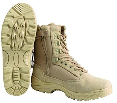 Mil-Tec Tactical Boot M.YKK Cremallera para hombre, caqui, 41 EU