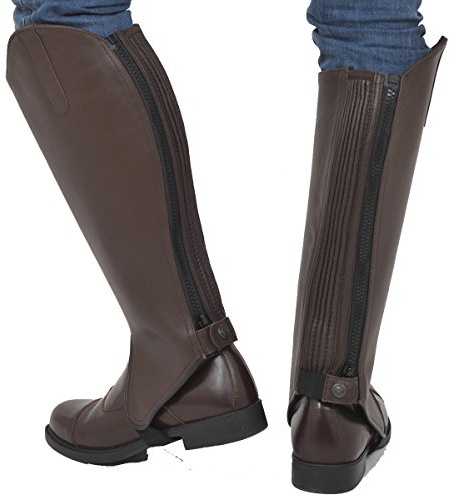 Riders Trend Riderchaps, läder, premium kohud med amara, fodrad chaps-Gaiter, XS