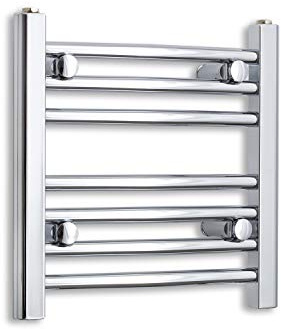 Companyblue 500mm Wide Chrome Heated Towel Rail Radiator Flat Ladder for Stylish Bathroom (500 x 400 mm)