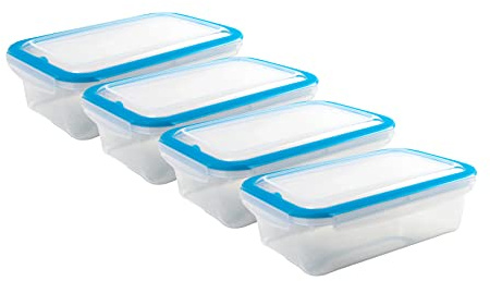 Kigima Gefrierdosen mit Klickverschluss 4x1,5L Blau – Vorratsdosen mit Deckel luftdicht – Transparente Frischhaltedosen – Aufbewahrungsbox Küche für Mealprep & Organisation – Austrian Quality