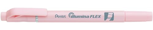 Pentel SLW11P-PE Illumina Flex Pastel Evidenziatore Doppia Punta Evidenziando, Sottolineando, Evidenziando e Accentuando Forma Sottile Penna Rosa Confezione da 1