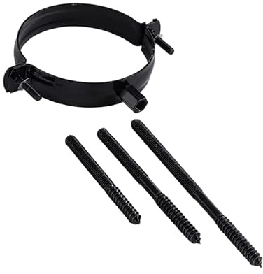 Fumio Ofenrohrhalter Rohrhalter Rohrschelle Halter Ofenrohr Schwarz (90 mm)