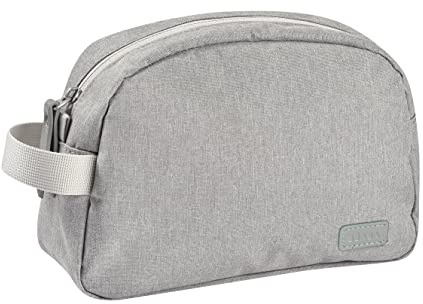 Béaba, Trousse de toilette Bebe, Trousse de Soin bebe, Sac Geneve, Tissu Impermeable, 2 poches intérieures, Gris chiné