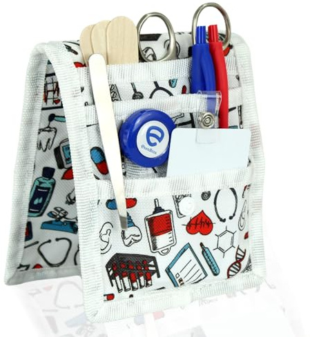 ErenBros® Accessori Organizer Infermiere con Calamite - Tasca - Porta Penne (BIANCO)