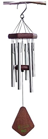 HALAHAI Windspiel Klangspiel Outdoor 45,7 cm Memorial Windspiel Mit 6 Röhren, Beruhigende Melodische Töne, Sympathie, Geschenke, Terrasse, Heimdekoration Windspiele (Blue : Silver)