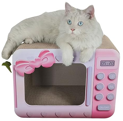 WANEKA - Rascador para Gatos Caja de Carton Corrugado TV para Gatos (Pink) Rascador de cartón