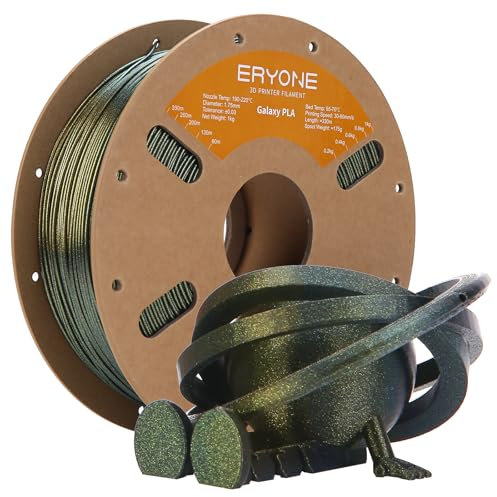 ERYONE Glitter PLA Filament for 3D Printer, 1.75mm +/-0.03mm, 1kg(2.2LBS)/Spool, Omega Nebula (Gold)