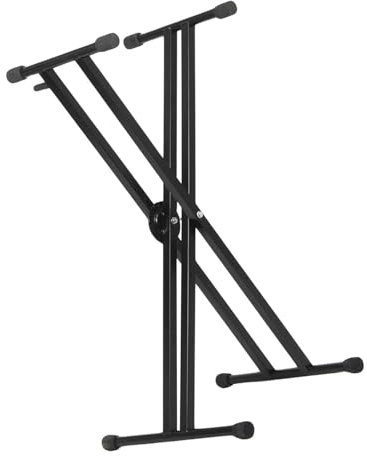 Amagogo x-förmiger Keyboardständer, zusammenklappbar, tragbar, verstellbar, stabiler Orgelhalter, Ständer für elektronische Klaviere für Bühnenauftritte