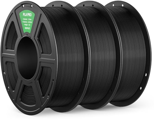 DEEPLEE PLA PRO Filament 1.75mm Schwarz 3KG | Stärkere Zähigkeit 3D Drucker Filament, Maßgenauigkeit ±0.02 mm, Sauber gewickelt, Einfach zu Drucken