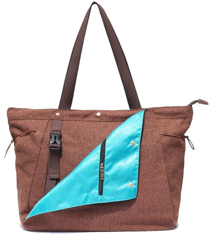 ESVAN Yoga Mat Bag, Gym Bag Tote Bag with Multi Pockets For Women Drawstring Yoga Mat Carrier Pilates Travel Workout Office