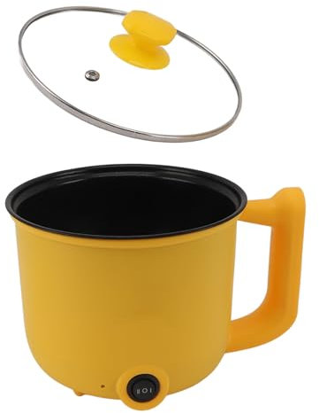 Olla Eléctrica 8L 600W 2 Niveles De Potencia Olla Eléctrica Multiusos Con Asa Antiadherente Para Cocinar Pasta Sopa Carne Huevos Avena Y Más Color Amarillo