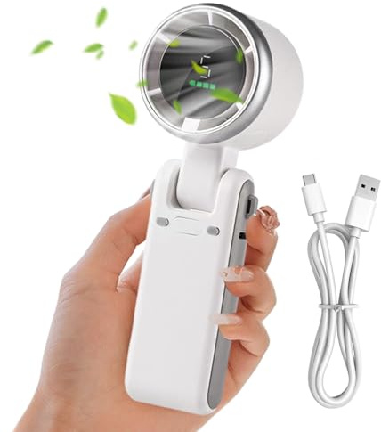 Ventilatore elettrico a mano pieghevole, fatto a mano, senza spazzole, con slitte trasportatrici, compatto nel calore per la pesca da lavoro in spiaggia e per i giovani che offre un'opzione finestra a