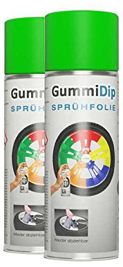 Gummi Dip Sprühfolie, Neon Spray, 2er Set, 2x400 ml (Neon Grün)