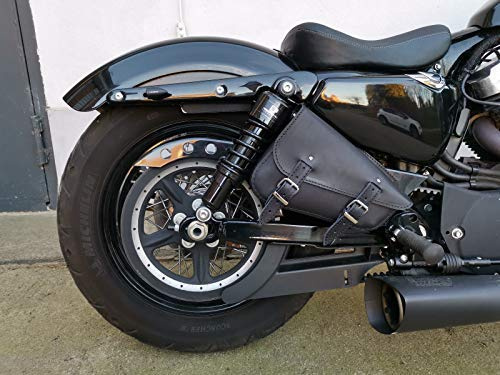 ORLETANOS Medusa Black RECHTS schwarz Seitentasche rechte Seite kompatibel mit Harley Davidson Sportster Sporty XL Iron Forty Eigt
