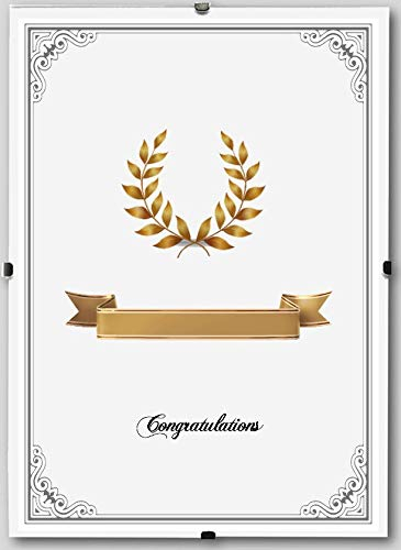 myposterframe Dokumentrahmen Bildhalter Clip 59,4 x 84,1 cm DIN A1 Für Urkunde Zeugnis Diplom Dokument Zertifikat 84,1 x 59,4 cm Kunstglas matt 1mm