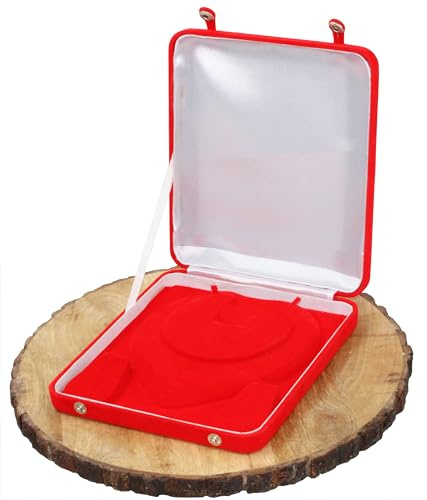 atorakushon Set di gioielli scatola porta gioielli di velluto collana pendente orecchino anello braccialetto perla contenitore di visualizzazione per matrimonio fidanzamento anniversario rosso