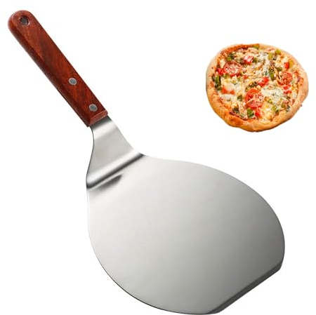 Pala de pizza redonda Paleta para Cocinar Pizza Cáscara de Pizza Herramienta de Pala de Pizza Redonda Pala redonda de acero inoxidable para pizza para Pizza Casera, Pastelería, Masa, Pastel, etc