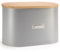 EHC Space Saving Extra Large Bread Box Bin With Wood Lid For Kitchen Storage, Grey, 8 L, L 34 x W18 x H21cm