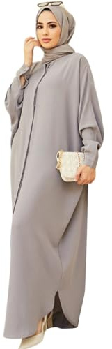 Odizli Damen Muslimische Islamische Fledermaus Langarm Lang Hemd Ramadan Gebetskleid