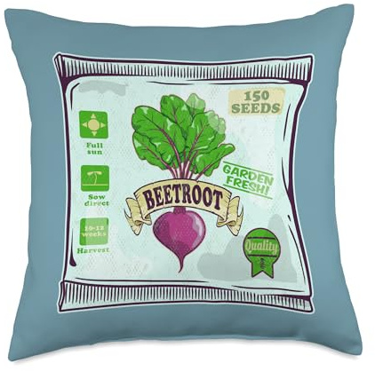 Beetroot seeds packet growing vegetables Throw Pillow