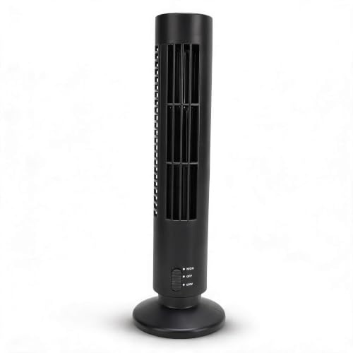Dpofirs Ventilador de Escritorio Portátil sin Aspas, Ventilador de Mesa de Refrigeración Silencioso con 2 Velocidades, Ventilador de Torre Alimentado por USB para Oficina en Casa