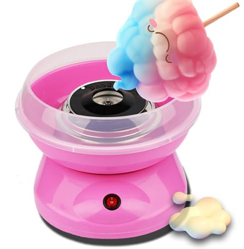 Cotton Candy Machine For Kids, Cotton Candy Maker With Bamboo Stick, Non-stick Plates, Portable Candy Floss Machine For Sugar Or Sweets, For Parties, Home, Gift, Fun Snacks Treat Maker pink