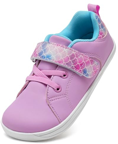 IceUnicorn Kids Barefoot Shoes Wide Boys Girls Trainers Minimalist Trail Running School Sneaker(Purple Pink, 6.5 UK Child Wide)