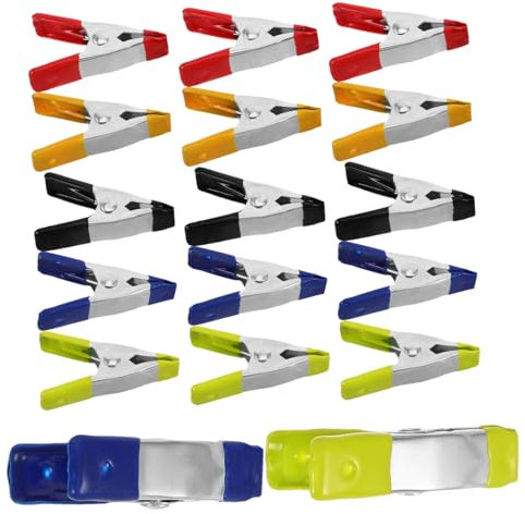 Veemoon 25pcs Heavy Duty Spring Clamps Small Metal Clips Secure Grip and Compact Design, for Woodworking Projects and Home Gardening Tasks