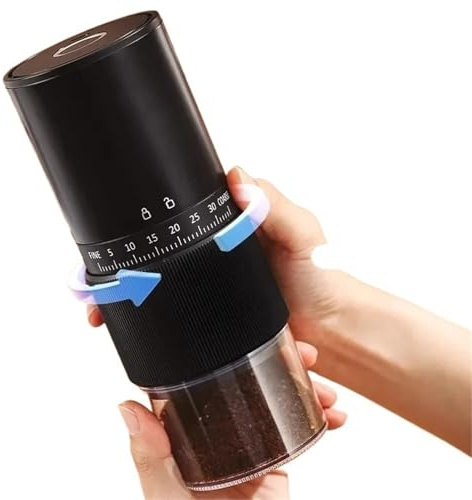 Macchine Caffe Portatile,Portable Espresso Maker Piccolo mini macinacaffè elettrico automatico portatile da cucina for la casa(Electric black)