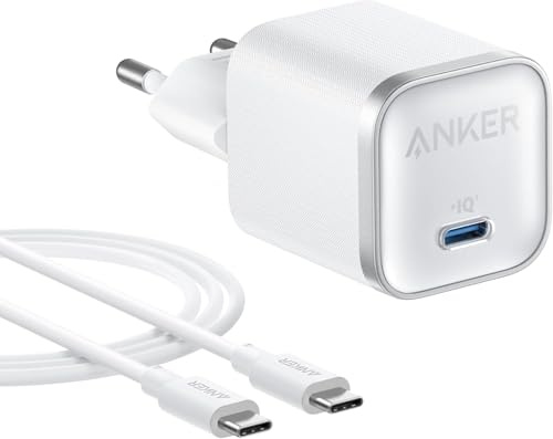 Anker Nano 45 W Type-C snabbladdare, för iPhone 17 series, Samsung S25 Ultra / S24 series, MacBook, Pixel 9, iPad, kompakt plug, USB-C laddblock (inkluderar 180 cm kabel)