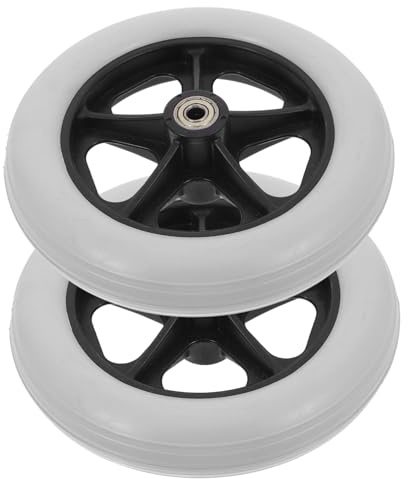 NOLITOY Drive Walker Front Caster Wheels 8-inch PVC Replacement Wheelchair and Shopping Cart Accessories 2pcs Directional Tires for Mobility Aids and Transport Chairs