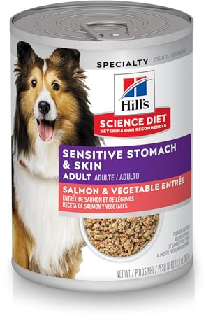 Hill's Science Diet Adult Sensitive Stomach & Skin Wet Dog Food, Salmon & Vegetable, 12.8 oz. Cans, 12-Pack