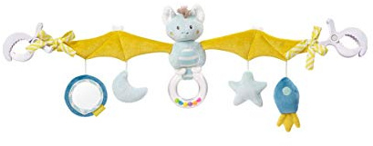 Fehn 065114 - Cadena de murciélago para cochecito de bebé, cadena móvil con simpáticas figuras para bebés y niños pequeños a partir de 0 meses, longitud: 48 cm