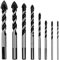 QWORK® Bohrset Fliesenbohrer, 8 Stück, Glasbohrer, Spiralbohrer, 3, 4, 5, 6, 8, 10, 14, 16 mm, Bohrspitzen für Fliesen, Beton, Ziegel, Glas, Kunststoff und Holz