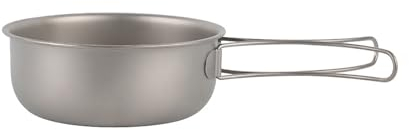 GAUDIO Gavetta Scout, Casseruola in Titanio, Pentole Campeggio, Accessori Campeggio Portatile con Manico Pieghevole da Viaggio, Kit di Cucina (Size : 12.2in/31cm)