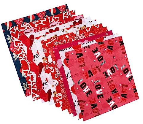 30 Blätter Valentinstag Stoff gruppe Nähzubehör Nähgarn benutzerdefinierte Tags für handgefertigte Artikel bündeln bastelmaterial bastel materialien Patchwork-Tuch Stoff nähen Generisch
