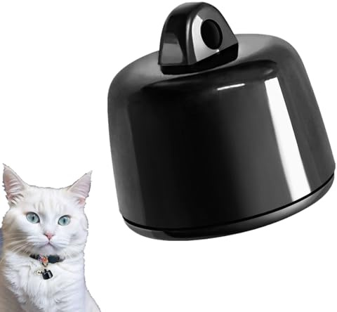 Mini-Haustierortungsgerät für Katzen – Weltweit Standortverfolgung via App– Ohne monatliche Gebühren – Robust, wasserdicht, passend zu jedem Halsband​ (Dunkel - 1Stück)