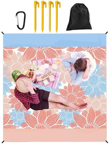 Gkumgwo Telo da Spiaggia | Tappeto da Campeggio per | Coperta Antisabbia per Spiaggia Viaggio Prato Yoga Sport Parco Giardino e Escursioni