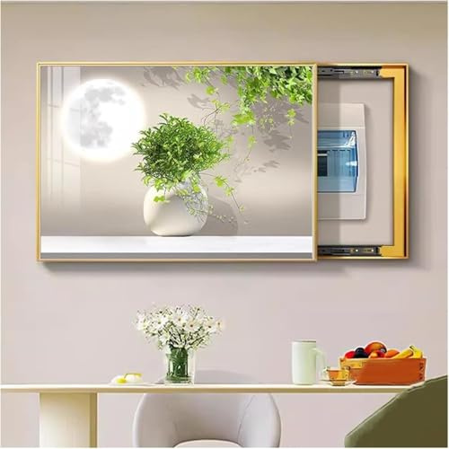 Electricity Distribution Box Cover, Meter Cabinet Wall Art, No Drilling Hanging Panel, Indoor Switchboard Painting, Concealed Electrical Box Decor, Multifunctional Use