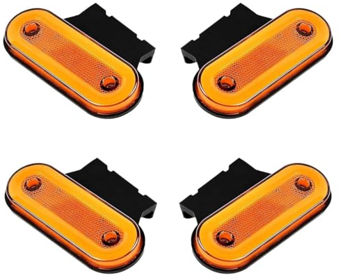 Formplas 4x Begrenzungsleuchten 20 LED/NEON 12V 24V Positionsleuchten LKW Seitenmarkierungsleuchte Reflektor Rücklicht Bremslicht Für Anhänger Wohnwagen, mit Halterung PKW E9