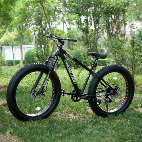 KernGut 26 Zoll Erwachsene Fahrrad, Höhenverstellbar 7-Gang Mountainbikes, Frontfederung Schwere Erwachsene Fahrrad, Doppelscheibenbremsen 26 * 4 Zoll Dicke Reifen Bike, MTB Fahrräder