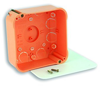 Hohlwand-Abzweigdose 107x107x45mm inkl. Deckel und Schrauben * orange