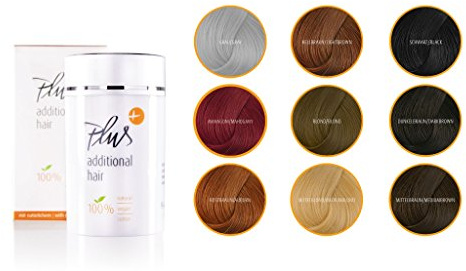 Plus additional hair Haarauffüller - Streuhaar - Haarverdichtung - Haarfasern - Soforteffekt - 100% vegan - OHNE tierisches Keratin - Naturprodukt mit Vitamin E - für Männer & Frauen - BLOND