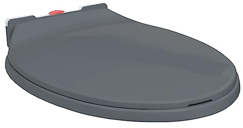vidaXL Toilettensitz mit Absenkautomatik Softclose Quick-Release WC Sitz Deckel Klodeckel Klositz Klobrille Toilettendeckel Grau Oval