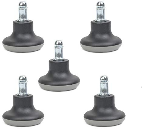 5PCS Low Profile Bell Glides 2 Replacement Office Desk Chair or Stool Swivel Caster Wheels,Easy Conversion from Wheeled Casters to Stationary Feet to Protect Wood or Hardwood Floor (Style B)