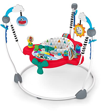 Baby Einstein, Saltador y Centro de Actividades 2 en 1 Ocean Explorers Airplane Adventure, Juguetes Interactivos con Sonidos y Luces, 4 Idiomas, Asiento Giratorio de 360° a partir de 6 meses