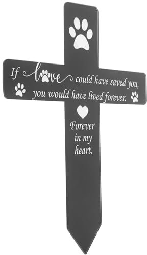 BESPORTBLE Graves Cemetery Decorations Pet Memorial Metal Cross Grave Marker for Dog Cemetery Outdoor Decor Grave Decorations Cemetery Garden Stake Acrylic Tombstone Commemorate