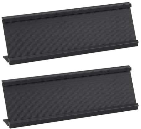 DELORIGIN 2Stück Schreibtisch Namensschild Aus Aluminiumlegierung 180x30x53mm Tisch Namensschilder Schwarz L Förmiger Markennamenhalter Schilderhalter Etikettenhalter Für Schreibtische Büros Zimmer