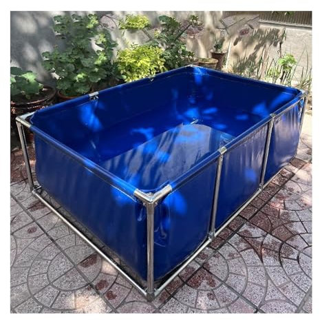 Outdoor-Aquarium-Poolteich, PVC-Segeltuch-Teiche mit Ablassventil, temporärer Auffangbehälter für Salzwasserfische, 0,6 mm Planen-Wasserspeicherbecken für schwimmende Koi-Fische und Schildkr